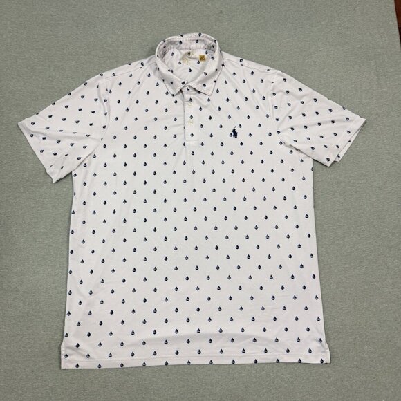 Polo Ralph Lauren Other - Polo Ralph Lauren Performance Polo All Over Boat Print White Mens Sz XL Golf